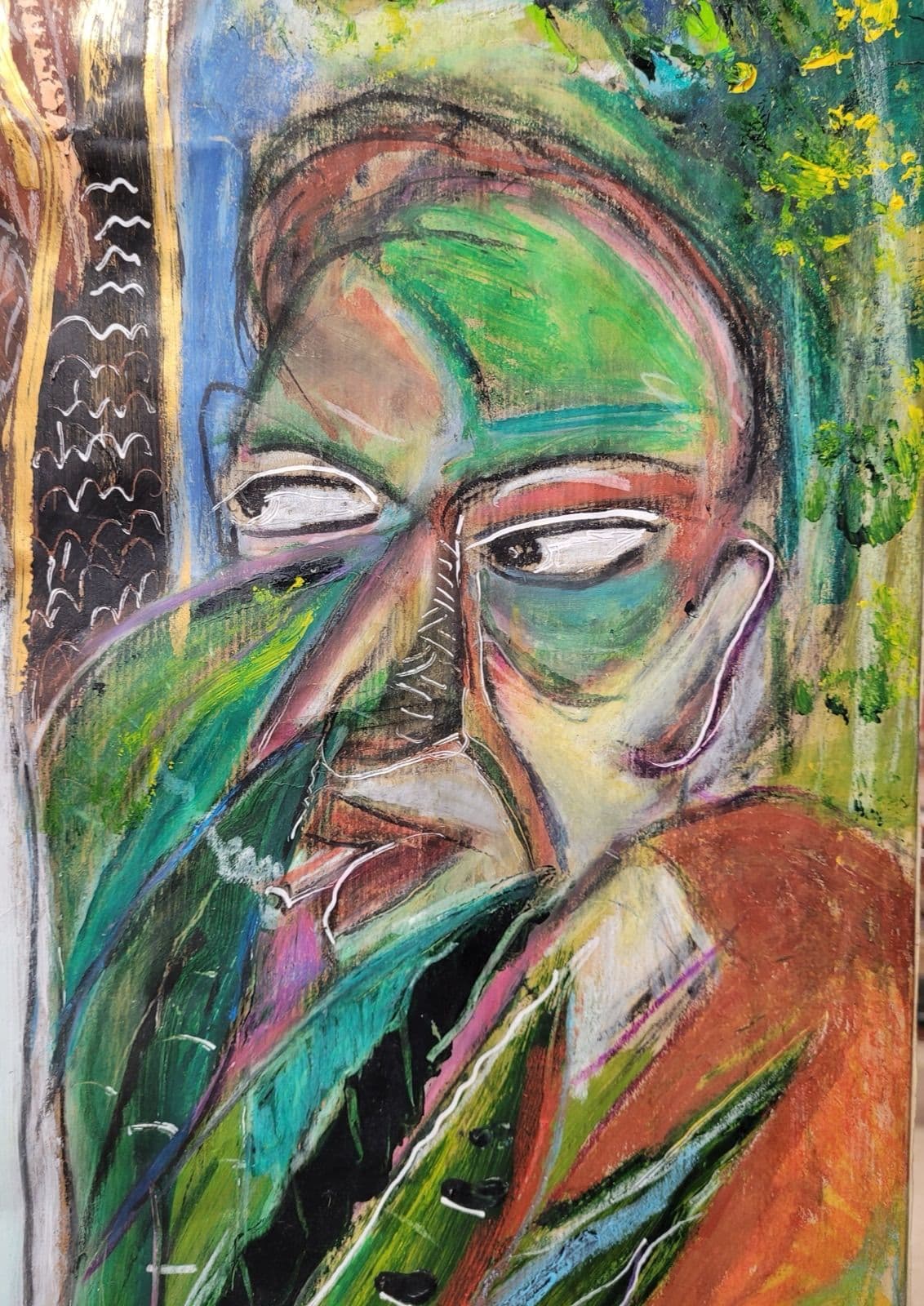 Mujer nudista, detalle